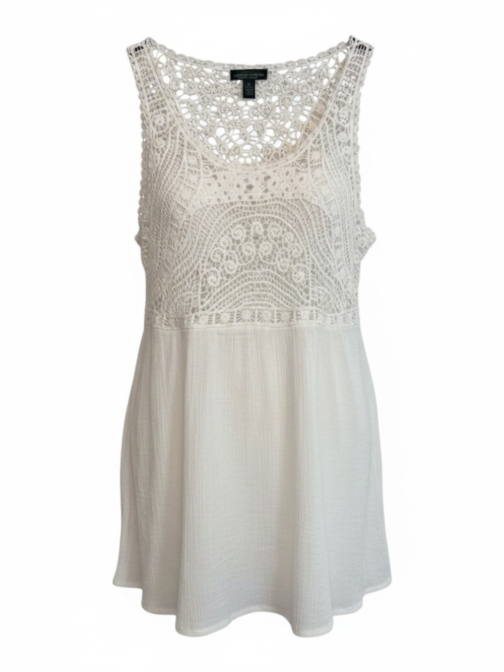 Ralph Lauren White Crochet Lace Tank Top M Boho Cottagecore Romantic